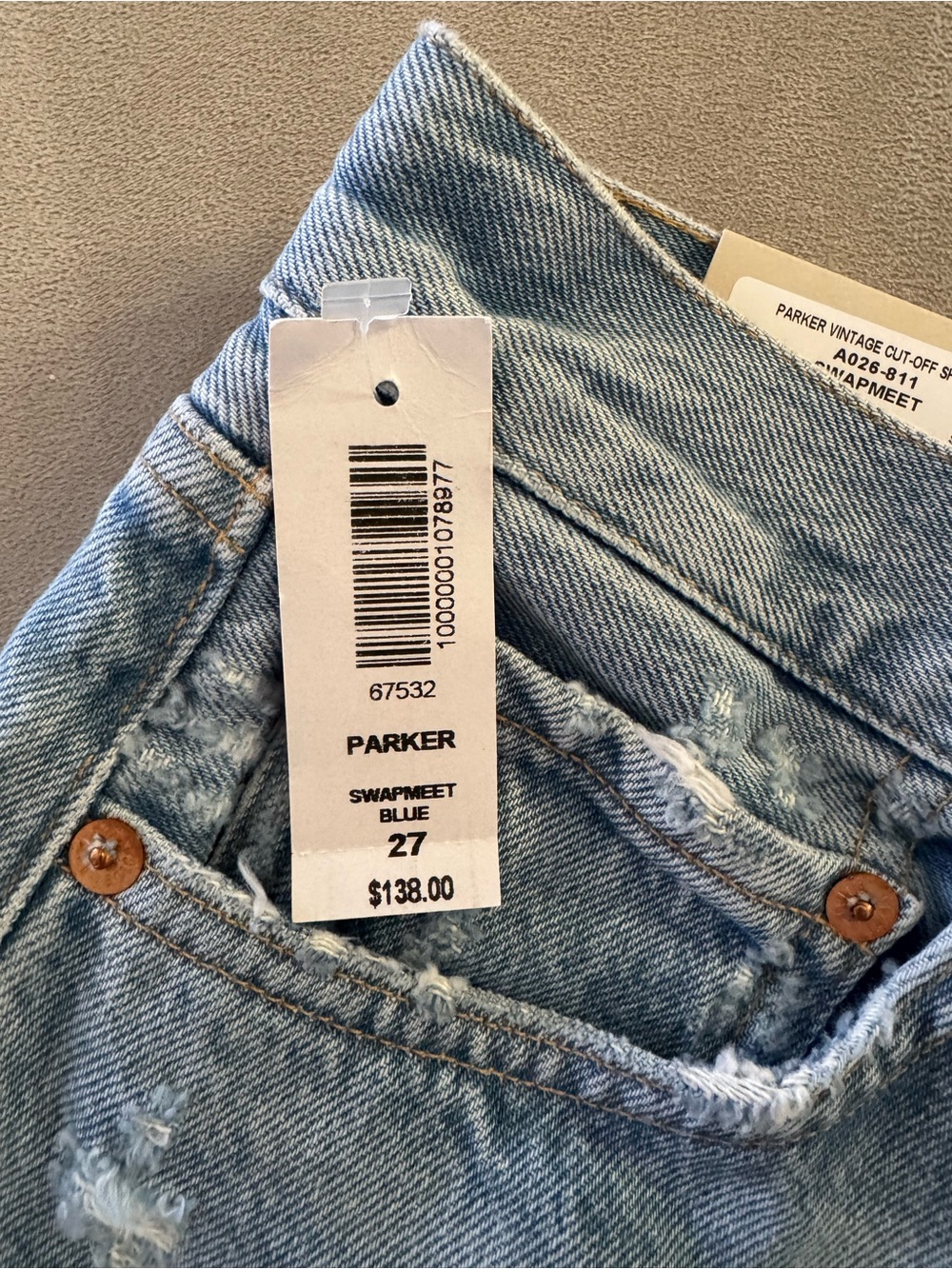 NWT AGOLDE Parker Vintage Cut-Off Denim Jean short in Swapmeet Blue size 27 - Picture 14 of 14